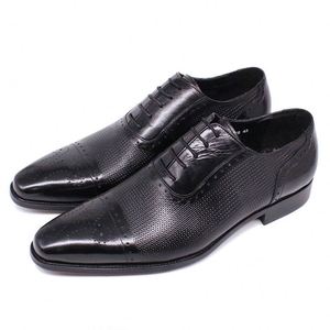 Exquisite Workmanship Men's Dress <b>Shoes</b> Oxford Pure Leather Brown Lace up Custom Casual Walking <b>Height</b> <b>Increasing</b> Autumn - Product Image 3