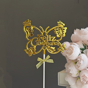 ท็อปเปอร์เค้กอะคริลิครูปผีเสื้อน้ำผึ้งและความหวานปลั๊กอินเค้กตกแต่งวันเกิดแบบสเปน - Product Image 2