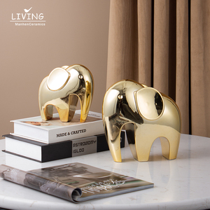 Intérieur moderne nordique Table salon luxe or luxe céramique ornement éléphant Art Statue Animal décoration de la maison - Product Image 1