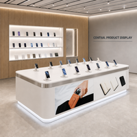 Kiosque de vente de téléphones portables personnalisé, comptoir d'exposition d'électronique pour magasin de téléphonie mobile