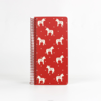 Cuaderno Espiral de Hojas Sueltas con Estampado de Caballo Dala A6L, Diseño de Arte Folclórico Escandinavo, 100 Hojas, Cubierta de Papel, Diario de Escritura, Regalo