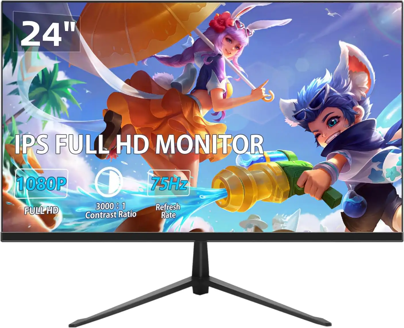 Bán buôn OEM đầy đủ 1080p Máy tính để bàn PC máy tính 24 LCD Monitor PC 24 inch FHD 1920x1080p IPS hiển thị, 3-Sided biên giới-le