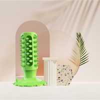 Jouet à mâcher pour chien en caoutchouc naturel vert texturé, jouet à tirer qui couine pour nettoyer les dents, pour chiens et chats