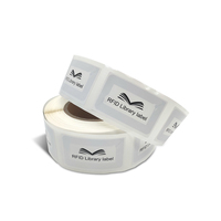 Etiqueta de Papel RFID ISO/IEC 18000-6C (EPC Gen2) 80x50mm 13.56MHz Resistente al Agua/Al Aire Libre, Chip HF, Memoria de 896 bits, Etiqueta para Biblioteca