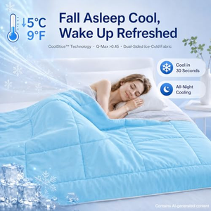 Manta de Tela Suave y Esponjosa de Doble Cara con Diseño Fresco, Edredón Refrescante de Poliéster para Sudores Nocturnos - Product Image 5