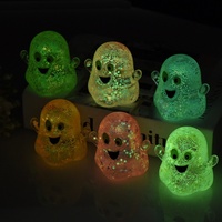 Nouveau Jouet Anti-Stress Malton Squishy Lumineux d'Halloween, Motif Sourire Fantôme, Dessin Animé, Décompression Émotionnelle, Cadeau de Fête