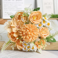 Bouquet de roses en soie fait main, arrangement floral artificiel, fleurs artificielles, matériaux décoratifs DIY pour mariage et maison