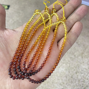 สายลูกปัดอัญมณีลูกปัดสีอำพันแบบหลวมที่สวยงามตามธรรมชาติ - Product Image 3