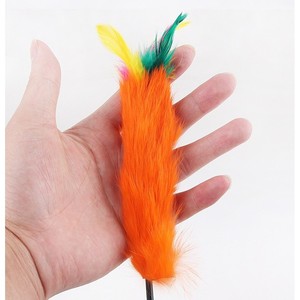 Bâton de chat Pipi Cat en fourrure de lapin colorée, élastique, en plastique, 55 cm, jouet anti-ennui - Product Image 3