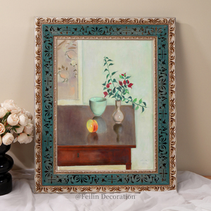 Peintures à l'huile <span class=keywords><strong>de</strong></span> fleurs et <span class=keywords><strong>de</strong></span> personnages vintage <span class=keywords><strong>Renoir</strong></span>, art mural, cadre en bois, toile, décoration intérieure, mariage, luxe - Product Image 1
