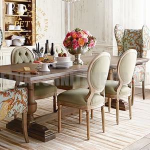 ชุดโต๊ะรับประทานอาหารฟาร์มจัดเลี้ยงไม้ <span class=keywords><strong>Darkwood</strong></span> เก้าอี้ 6 ตัวเฟอร์นิเจอร์ห้องรับประทานอาหารสําหรับงานอีเว้นท์ - Product Image 1