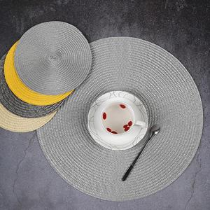 Handwoven PP 38cm <b>Round</b> Solid Color Table Mats <b>Placemats</b> for Dining Kitchen Hot Pad Trivet Coaster Protection - Product Image 3