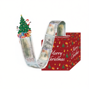 Caja de Dinero Transparente con Forma de Árbol de Navidad, Bolsa de Regalo de Plástico para Fiestas, Sorpresas, Año Nuevo, Cumpleaños - Product Image 1