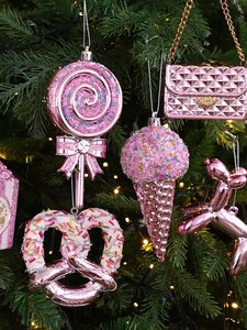 Decorazioni Natalizie da Appendere a Forma di Caramella, Bastoncini di Zucchero Glitterati da Appendere, Ornamenti per Albero di Natale con Cordini per le Feste - Product Image 5