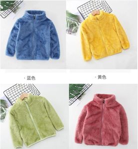 남여공용 키즈 양면 양털 아웃웨어 가을 겨울 캐주얼 지퍼 클로저 두꺼운 상의 아기에게 편안한 면 소재 - Product Image 2