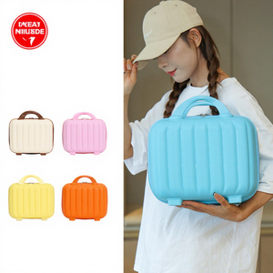 Portable Mini Hard Shell Travel <strong>Makeup</strong> Case Cute Fashion Waterproof PP Colorful 12inch Handbag Storage Zipper Cosmetic <strong>Box</strong> - Product Image 2