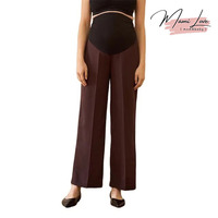 Leggings de yoga pour femmes enceintes, taille haute, coupe ample, respirants, en Spandex/Polyester, couleur marron chocolat foncé