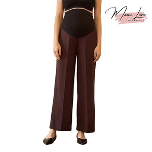 Leggings de <span class=keywords><strong>yoga</strong></span> pour femmes enceintes, taille haute, coupe ample, respirants, en Spandex/Polyester, couleur marron chocolat foncé - Product Image 1