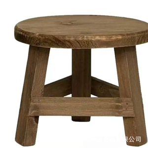 Taburete Redondo de Madera 602, Taburete de Almacenamiento, Mesa de Exterior, Soporte para Plantas, Soporte para Aumentar la Altura - Product Image 2