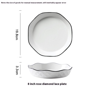 Assiette en céramique minimaliste à bords ondulés, bol de service moderne en porcelaine blanche, vaisselle élégante pour la décoration de la maison et de la <span class=keywords><strong>cuisine</strong></span> - Product Image 6