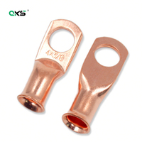 Connecteur de borne 8 AWG, bornes à anneau, en laiton/cuivre étamé, cosses à sertir, pour câble de soudage, œillet en cuivre nu, électrique