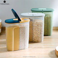 Boîte à céréales en plastique sans BPA 2,5 l 2 cloisons boîte à céréales 2 pièces boîte à céréales Spaghetti pâtes nouilles Snacks boîtes de rangement