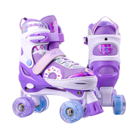 PU Roues Clignotant Patins À Roulettes Chaussures pour Enfants Taille Réglable Haute Qualité Quad Patins Chaussures Patines De 4 Ruedas