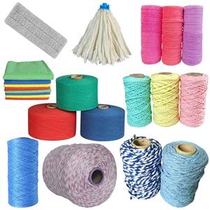 Sợi Lau Nhà Sản Xuất Bán Buôn Chất Liệu Cotton Thô Thấm Nước Tốt Sợi Dệt Sợi Tái Sinh Cho Cây Lau Nhà - Product Image 4