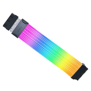 Câble d'extension d'alimentation sans fil Lian Li <span class=keywords><strong>Strimer</strong></span> 24 broches <span class=keywords><strong>RGB</strong></span> ATX pour carte mère, contrôle d'éclairage sans fil 2,4 GHz, 315 mm (12,4 po) - Product Image 1