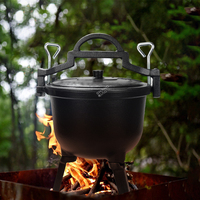 Logo personnalisé Chaudron en fonte émaillée Pologne camping autocuiseur trois pattes viande chasse pot