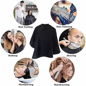 Venta al por mayor impermeable peluquero babero corte <span class=keywords><strong>de</strong></span> <span class=keywords><strong>pelo</strong></span> <span class=keywords><strong>corto</strong></span> estilo champú capas mujeres maquillaje cosmético capa con logotipo - Product Image 4