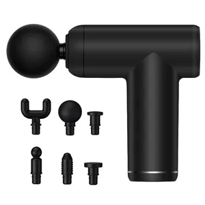 Portable Handheld Massager with 6 Speeds ABS Material Mini Massage Gun with 4 Massage Heads Factory Cheap Muscle Percussion