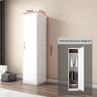 Casier métallique antivol à porte simple en acier avec serrure sécurisée pour vestiaire d'employés