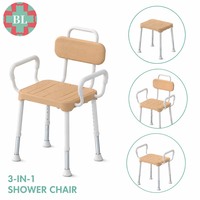 Chaise de douche pour baignoire et salle de bain, siège de douche pour petite salle de bain avec accoudoirs et dossier antidérapant