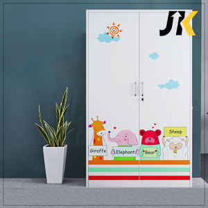 Nouvelle <span class=keywords><strong>Armoire</strong></span> Bébé Design 2 Portes en Métal, Meuble de Rangement pour Enfants, Penderie en Acier pour Chambre à Coucher - Product Image 3