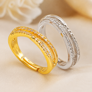 Anello a doppia fila, accessorio di moda per l'uso quotidiano femminile - Product Image 5