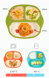 Plato de Silicona con Separador, Plato de Silicona para Bebé Libre de BPA con Ventosa, Utensilios para la Alimentación del Bebé - Product Image 4