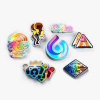Autocollant holographique personnalisé, étiquette scintillante, en vinyle, hologramme, découpé
