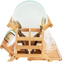 Porte-vaisselle multifonctionnel en bambou à double couche sur pied pour la cuisine Rangement pour la vaisselle Baguettes Cage à baguettes élégante