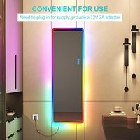 Miroir sur pied moderne personnalisé avec éclairage intégré, cadre en alliage d'aluminium argenté sans cuivre, verre HD 3-5 mm