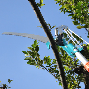 กรรไกรตัดแต่งกิ่งอะลูมิเนียมอัลลอยด์แบบยาวพิเศษ ใบเลื่อย 350 มม. เส้นผ่านศูนย์กลางตัด 30-50 มม. พร้อมเชือกและด้ามไม้สำหรับตัดต้นไม้ - Product Image 2