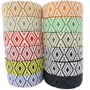 38mm Polyester <span class=keywords><strong>jacquard</strong></span> Ribbon <span class=keywords><strong>Webbing</strong></span> giả polyester bông vải Dây đeo băng dày hai giai điệu màu sắc cho ba lô thắt lưng - Product Image 1
