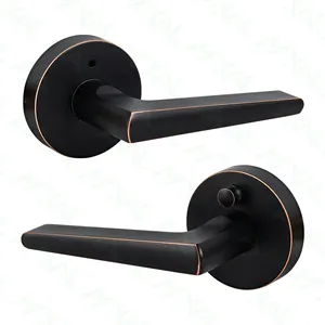 Kostenlose Probe Zink legierung Privacy Tubular Latch Lock Hebel Griff Lockset Black Türgriff