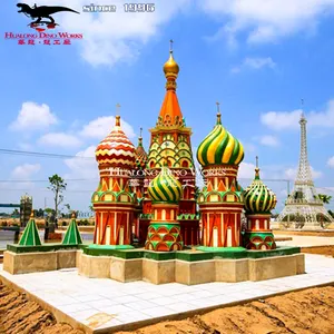 定制设计俄罗斯著名建筑树脂户外迷你景观
