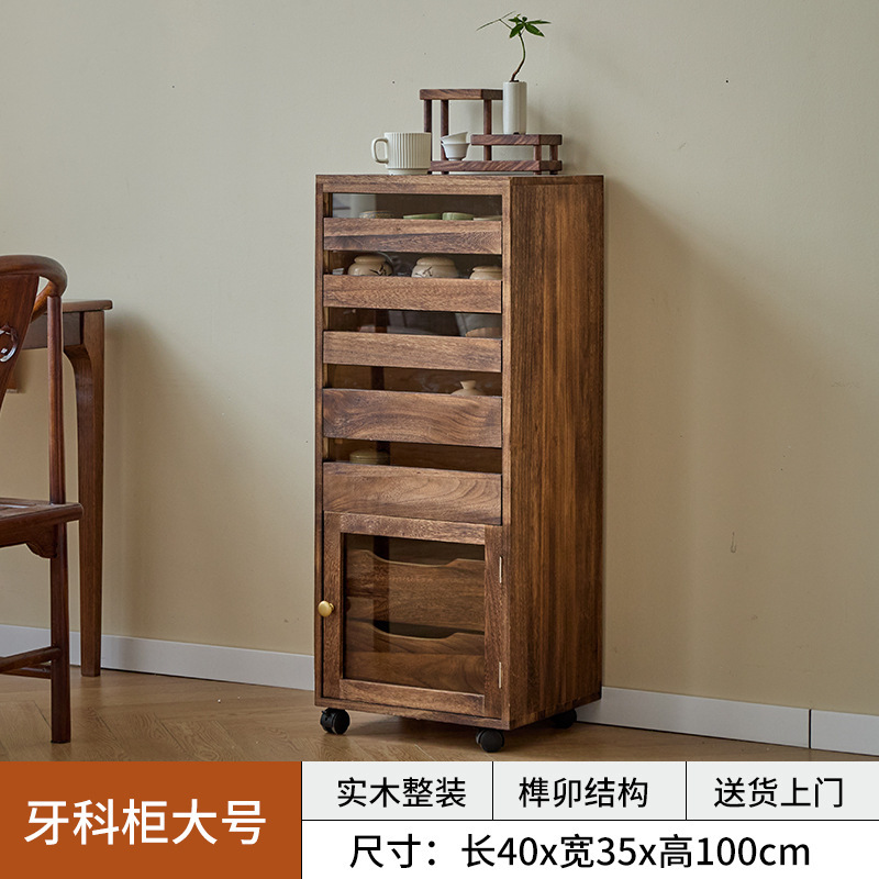 Grand cabinet dentaire, 100 cm de hauteur (tout en bois massif)