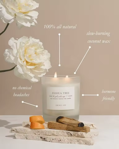 Candele Profumate Artigianali in Varie Dimensioni con Coperchio in Legno, Cera di Soia <span class=keywords><strong>Naturale</strong></span> e Organica, Aroma Duraturo, Confezione Minimalista per Casa e Spa - Product Image 5