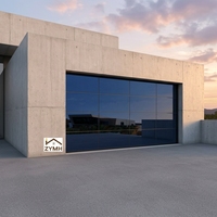 Portes de garage modernes en verre et métal pour résidences, étanches, finies avec une porte en alliage d'aluminium, vente en gros