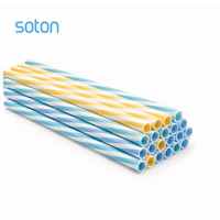 Soton Food Grade Wegwerp PP Plastic Drinkrietjes Groothandel Spiral Gestreepte Bar Drankrietjes Hoge Kwaliteit Fabriek