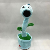 Jouet dansant chantant électrique parlant en peluche super douce pour enfants avec des plantes légères Vs. Zombies Peashooter répété