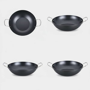Meilleurs ustensiles de cuisine chinois en acier au carbone, cuisson antiadhésive, restaurant chinois, <span class=keywords><strong>wok</strong></span> robuste avec deux poignées - Product Image 5